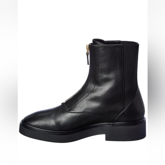 Stuart Weitzman Women 5 Lodge Boots Black Leather Bootie Zip Platform NWOT - Picture 2 of 14